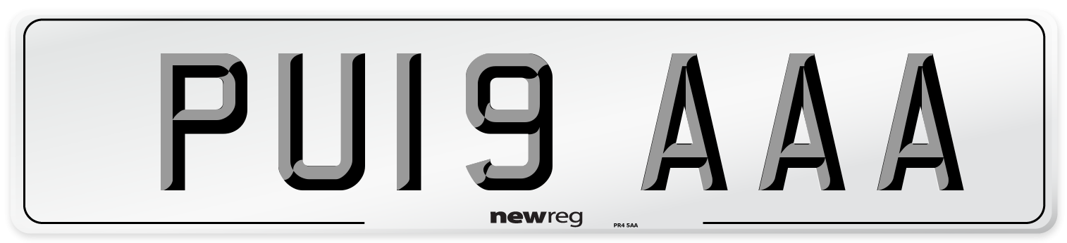 PU19 AAA Number Plate from New Reg